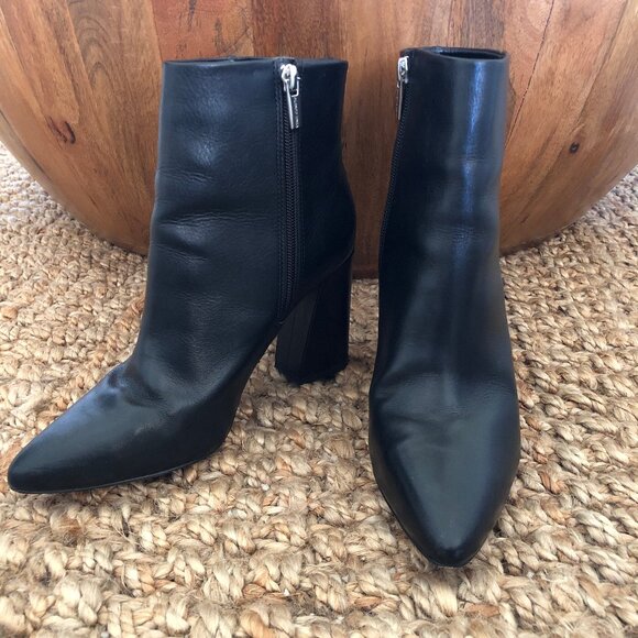 Black Vince Camuto Booties, Pointed Toe, Size 8 1/2M, Heeled - Picture 2 of 13